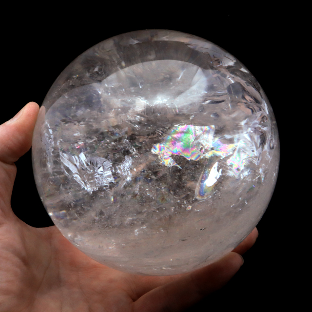 レムリアンシード 水晶 丸玉 風格漂う 大玉 Lサイズ 台座付き 直径12cm