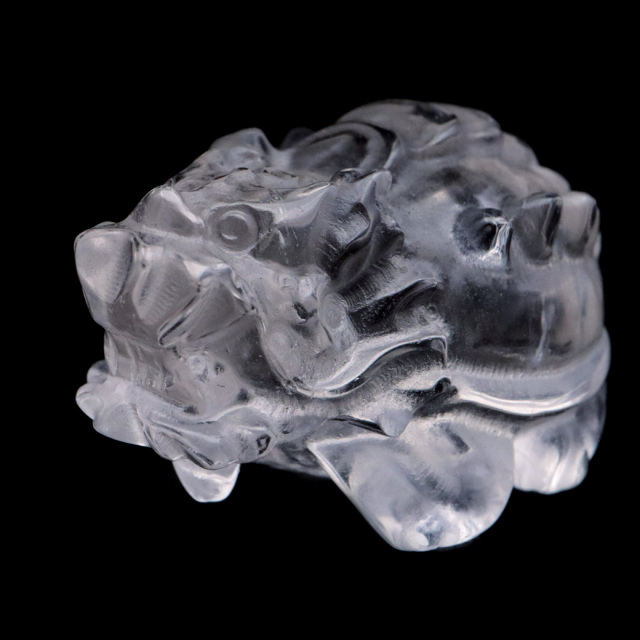 水晶 ロングイ 置物 龍亀 風水 置き物 天然石 彫り物 彫刻