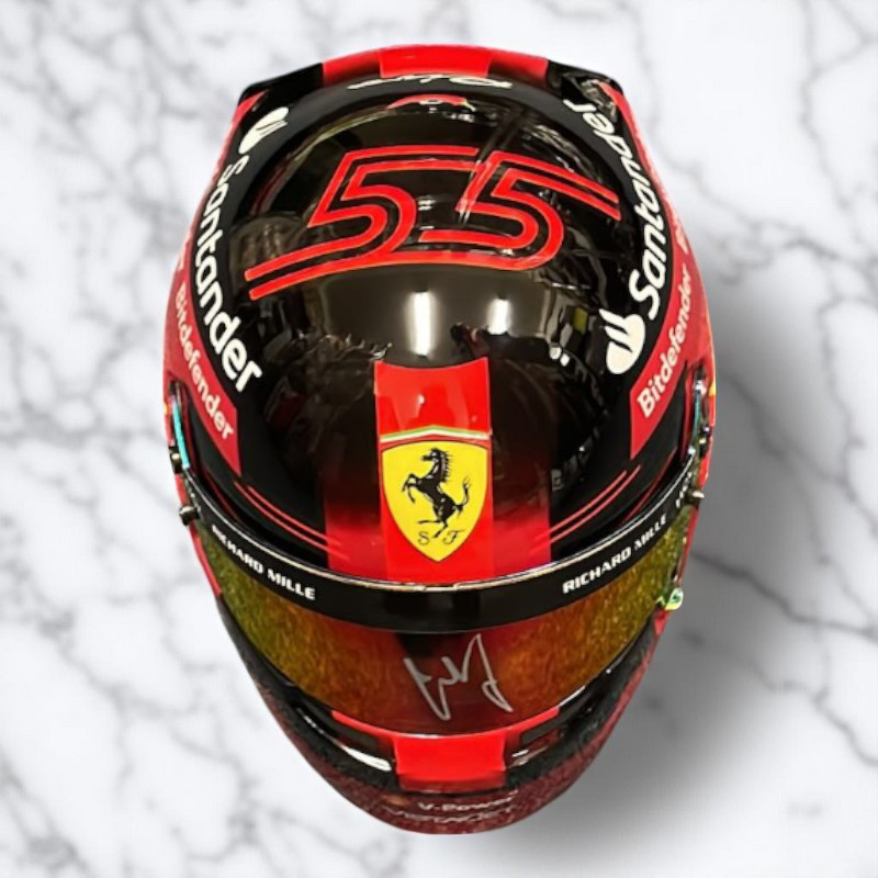 C.サインツ直筆サイン入 2023 1/2ヘルメット F1グッズ・ミニカーの