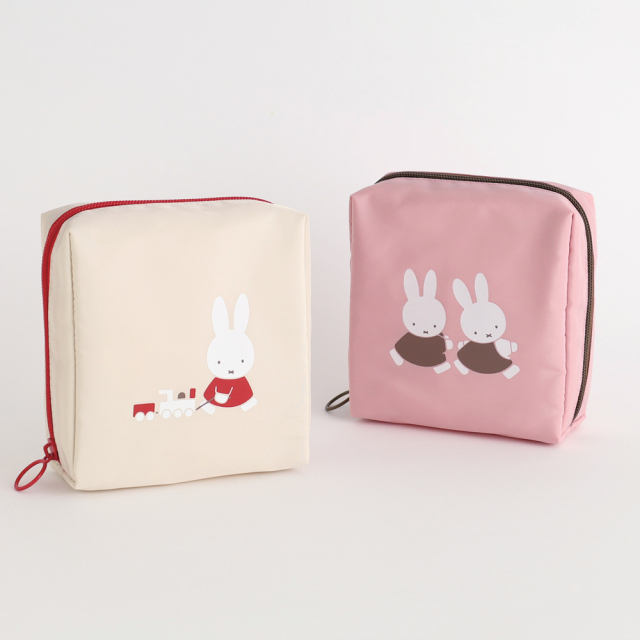 スクエアポーチ　ボックスポーチ　ビションフリーゼ　ピンク　ハンドメイド miffy スクエアポーチ<pink> BM-372 | デザインステーショナリーの