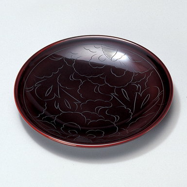 菊銘々皿 5.0 朱/溜 5枚セット 漆塗り FC29-7/8 漆器の井助