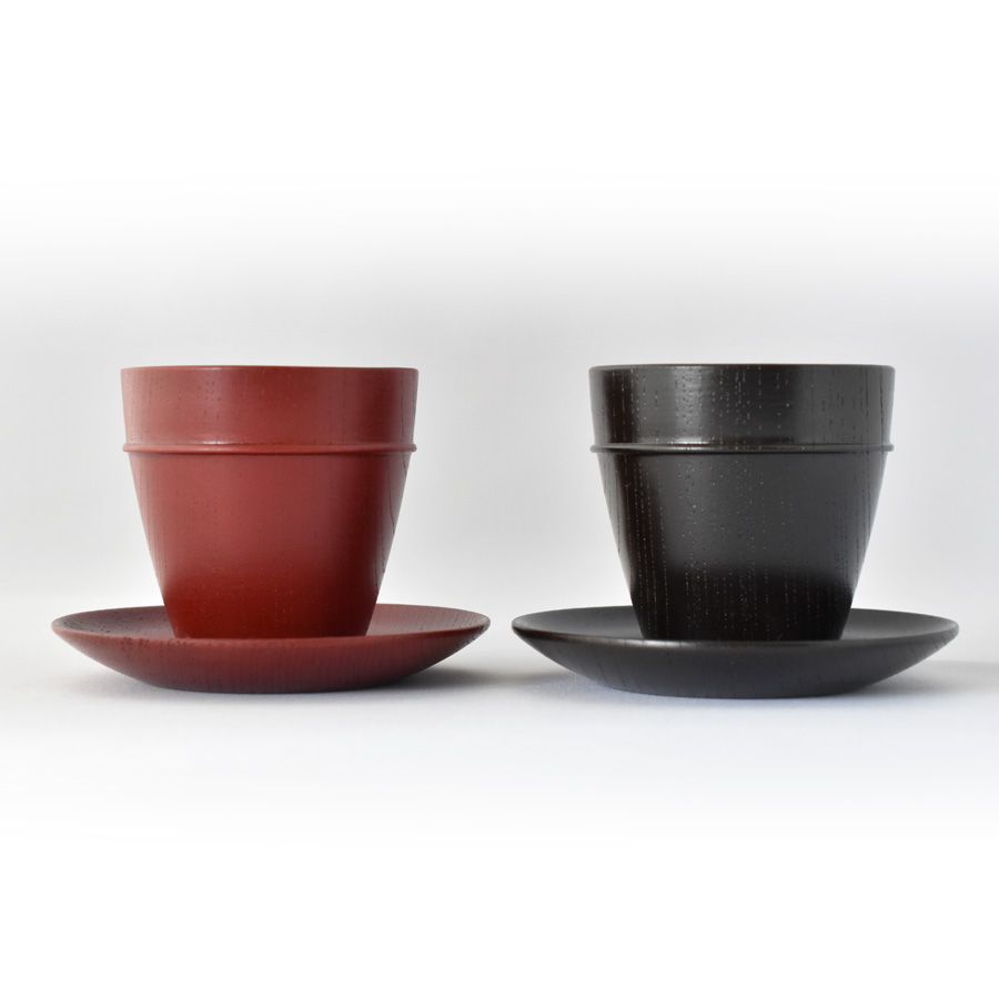 レア】山岸厚夫 赤色漆器 茶托5枚セット レア】山岸厚夫 赤色漆器 茶托