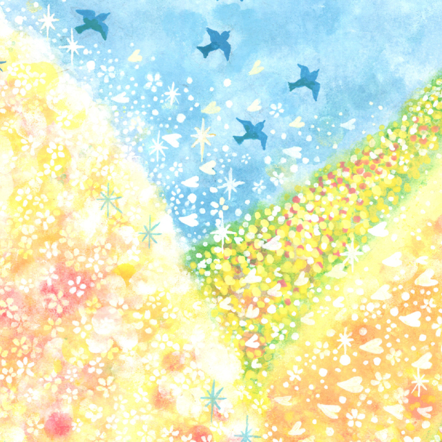 優しい桜の絵・風景画 「はじまりの日」 玄関インテリアや風水に