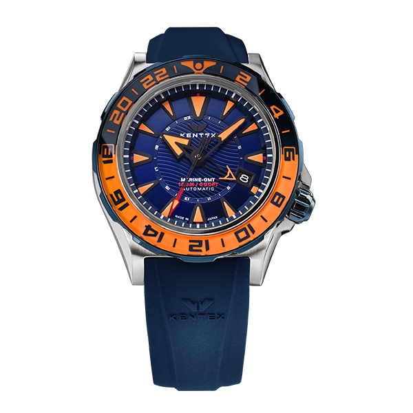 88本限定】KENTEX マリンGMT ブルーPVDxオレンジ／ MARINE GMT Blue