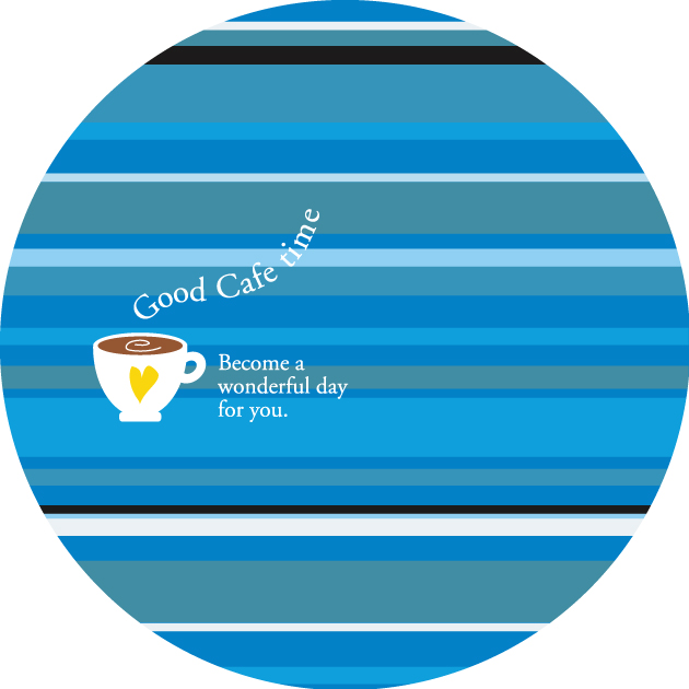 紙製コースターカフェコースターグッドカフェタイム ブルー