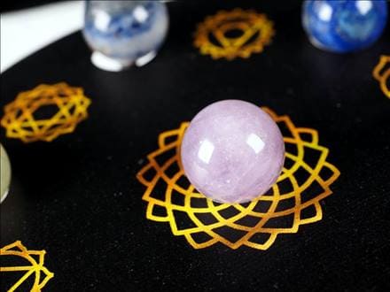 ◇チャクラ対応！七星陣セット◇7色の天然石丸玉＆7種のヤントラ刻印