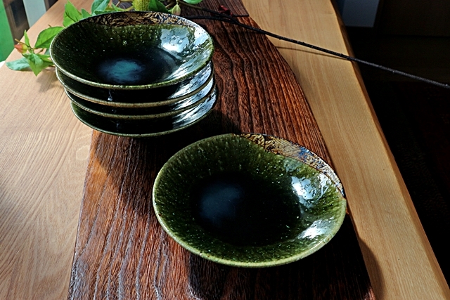 棚橋淳 織部 鉢 中鉢 5寸鉢 織部鉄絵鉢 山帰来～日々のくらし