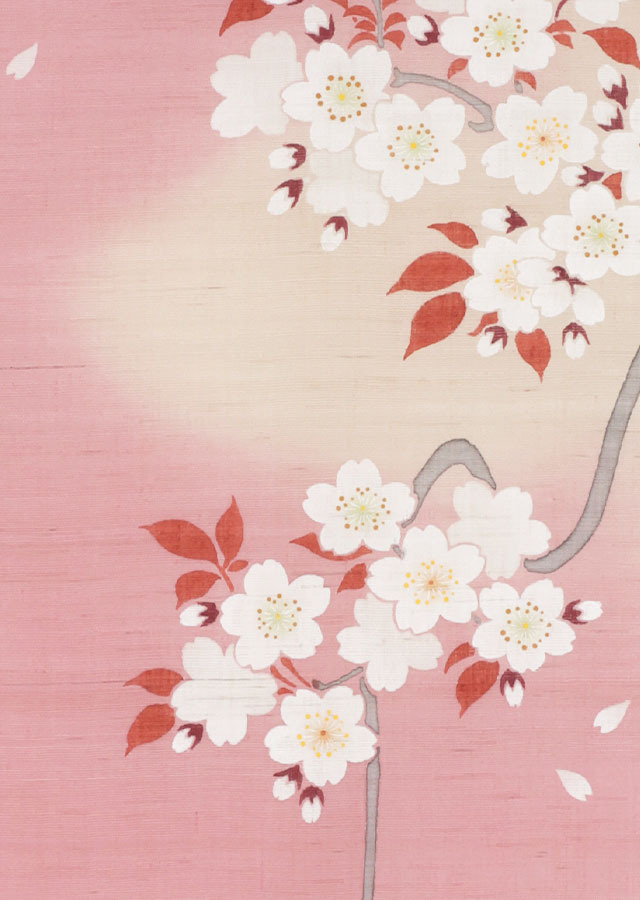 手染め麻タペストリー「吉野桜」 [京都洛柿庵オンラインショップ]