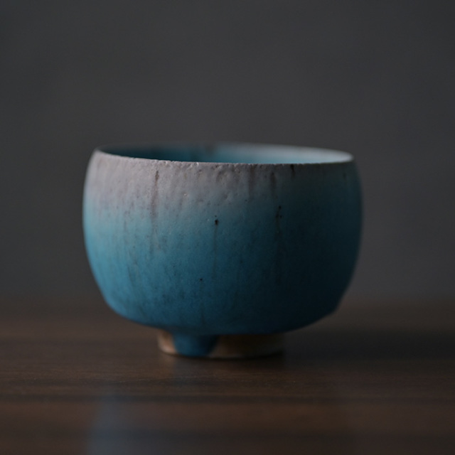 共箱付】青茶碗 (SOY-350) 作家「山田想」