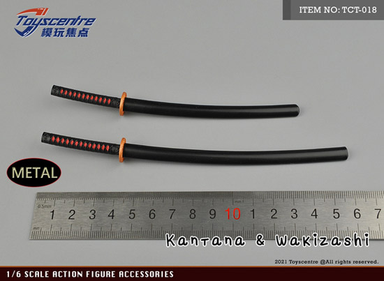 TOYSCENTRE】TCT-018 1/6 Katana & Wakizashi Set メタル製 刀 脇差 2