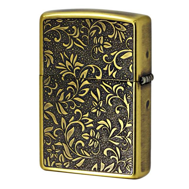 Zippo ジッポー アラベスク柄 両面 唐草 真鍮イブシ NK-KB メール便可