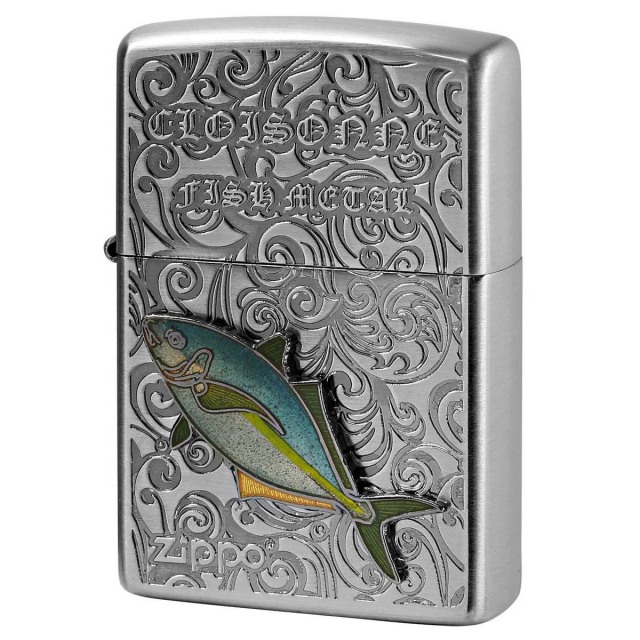 Zippo ジッポー 縞鯵 シマアジ ヴィンテージ 七宝メタル 海水魚