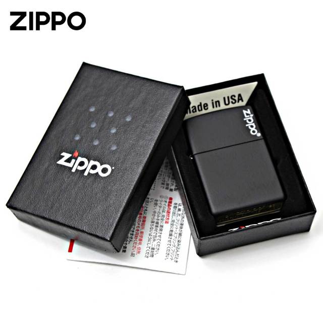 Zippo ジッポー ブラック マット ジッポ ロゴ Black Matte Zippo Logo