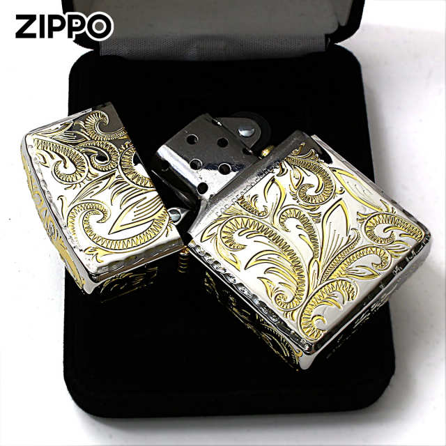 Zippo ジッポー アーマー アラベスク 唐草 コーナーリューター加工