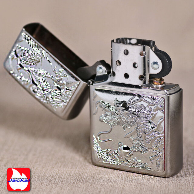 zippo(ジッポーライター) 3D電鋳版ドラゴン 干支 ストリートクローム