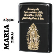 zippo ジッポーライター マリア MARIA 黒ニッケルメッキ エッチング 銀
