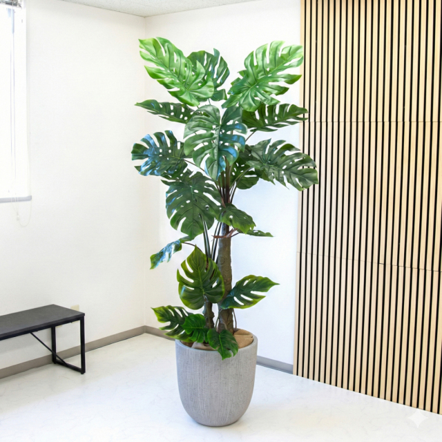 人工 観葉植物 フェイク グリーン モンステラ H約205cm 大型 店舗 装飾