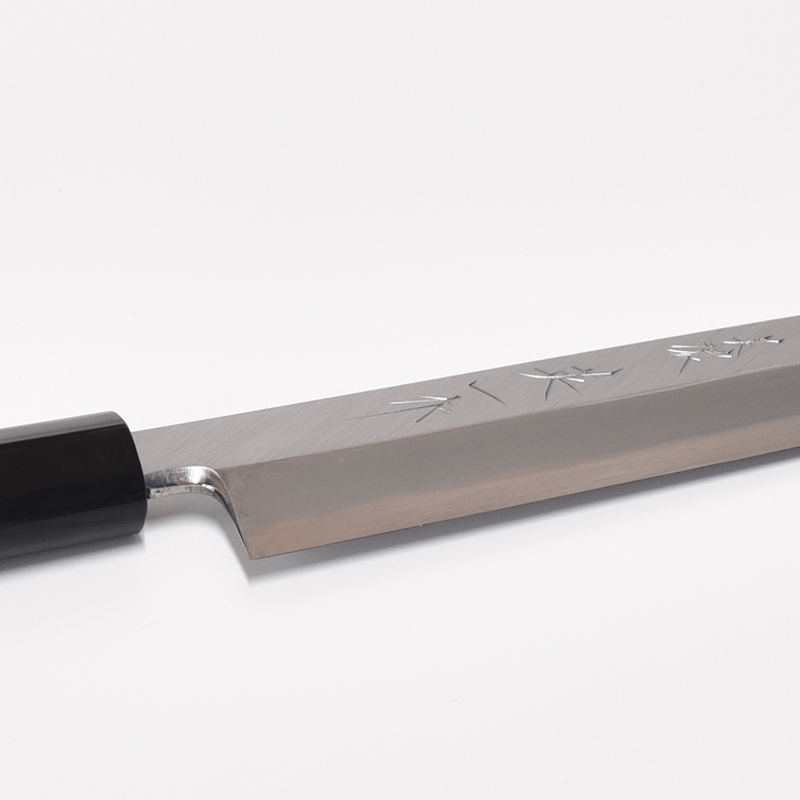 白紙柳刃包丁210mm 本霞研ぎ 水牛栗型（本職用） | マルサ研磨巧業