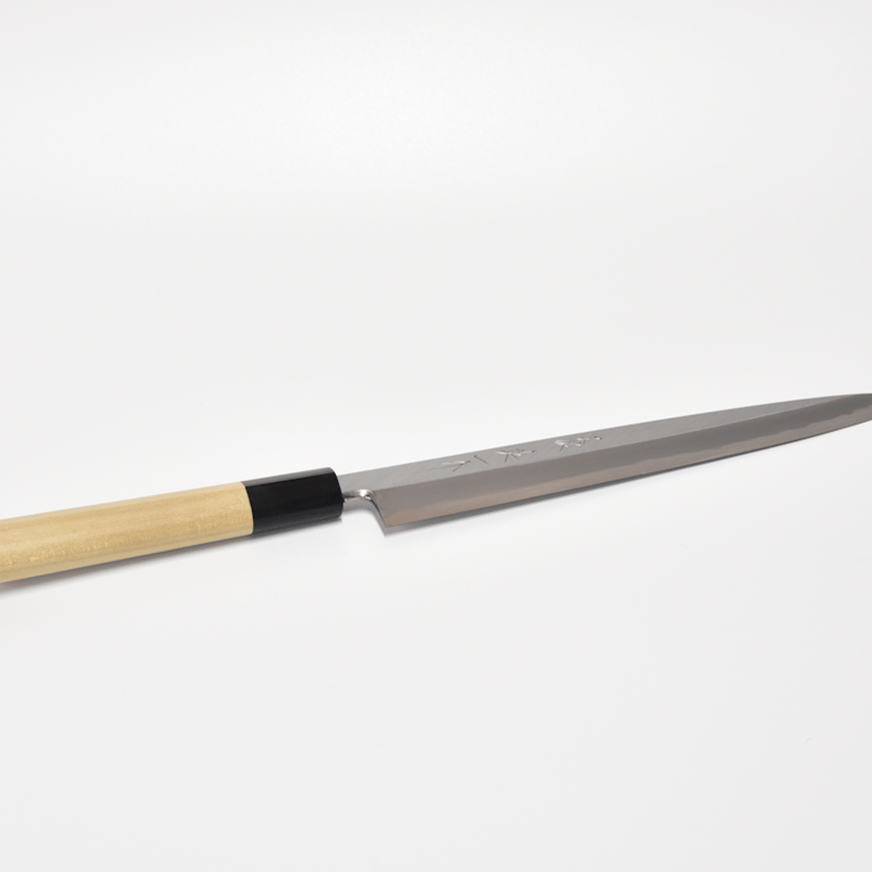 白紙柳刃包丁240mm 本霞研ぎ 水牛栗型（本職用） | マルサ研磨巧業
