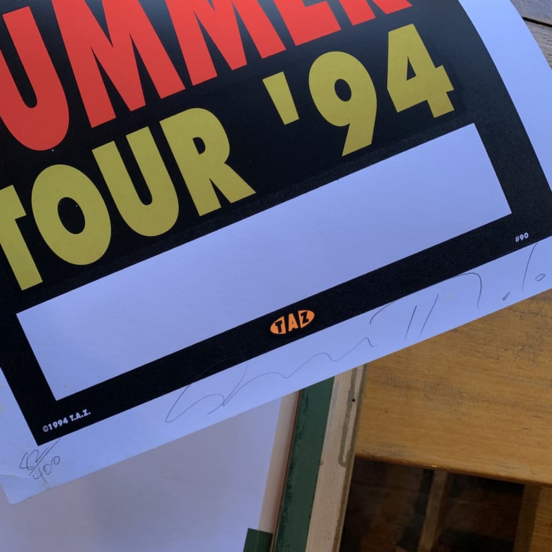 T.A.Z. HELMET SUMMER TOUR '94 シルクスクリーンポスター vint