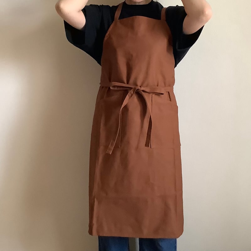 新型] NEW X–STYLE APRON (BROWN COLOR)※背中でクロスさせて着
