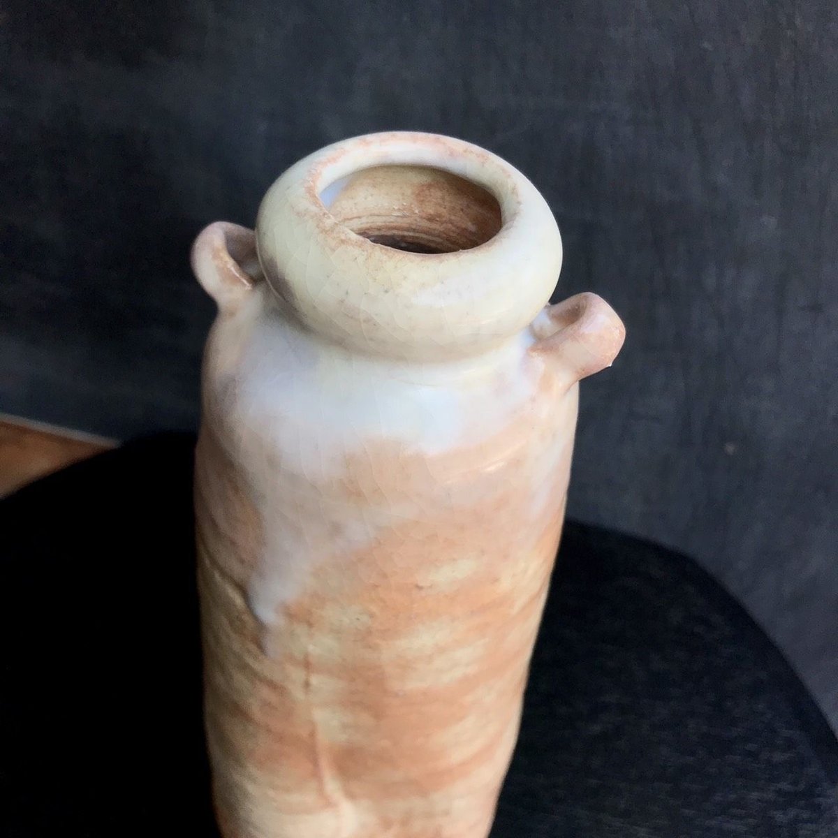 陶器 萩焼 輪花 耳付き花入(木箱入) 林紅陽 作 | 陶器 和食器 萩焼のお