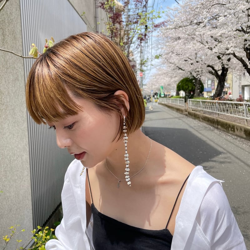 dot baroque pearl /silver925 pierce,earring |