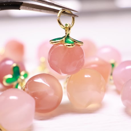 新品】癒されカラーの瑪瑙のペイズリー柄や瑪瑙の川があるピンアメ 12