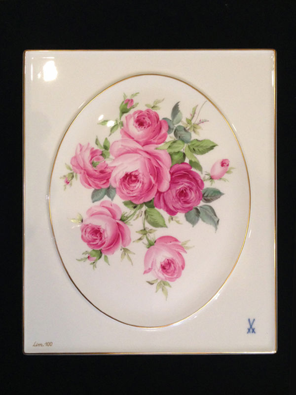 世界限定100 マイセン陶板(プラーク)薔薇のブーケ42.5×38 | 美術品専門