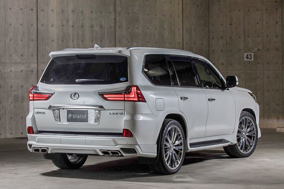 LX570後期 スクエア4本出しマフラー フルキットver. ダブルエイト