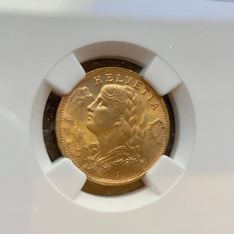 1935年LB スイス 20フラン金貨 ゴールド アルプスの少女 ブレネリ NGC