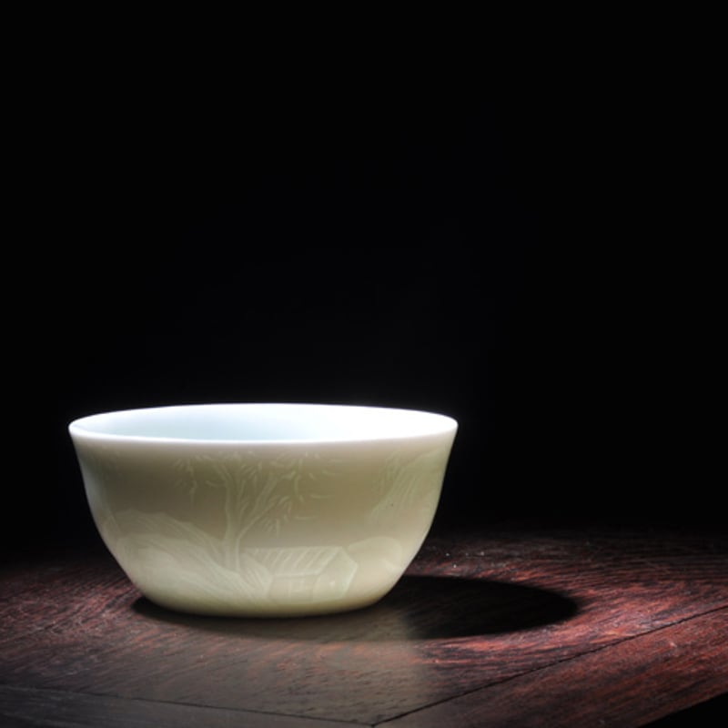 青白磁茶杯 山水 PC022 | Looking For 物色