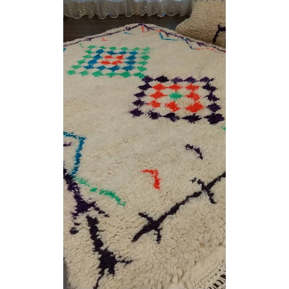 モロッコ ラグ rug アジラル ベニワレン 菱形 カラフル | Boawid