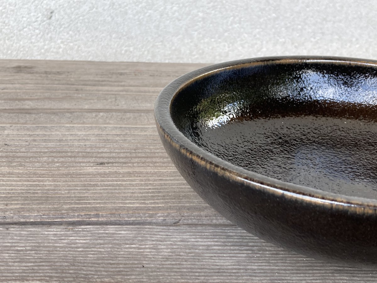 深皿（7寸／約21㎝）黒 （02） | 出西窯 on-line STORE