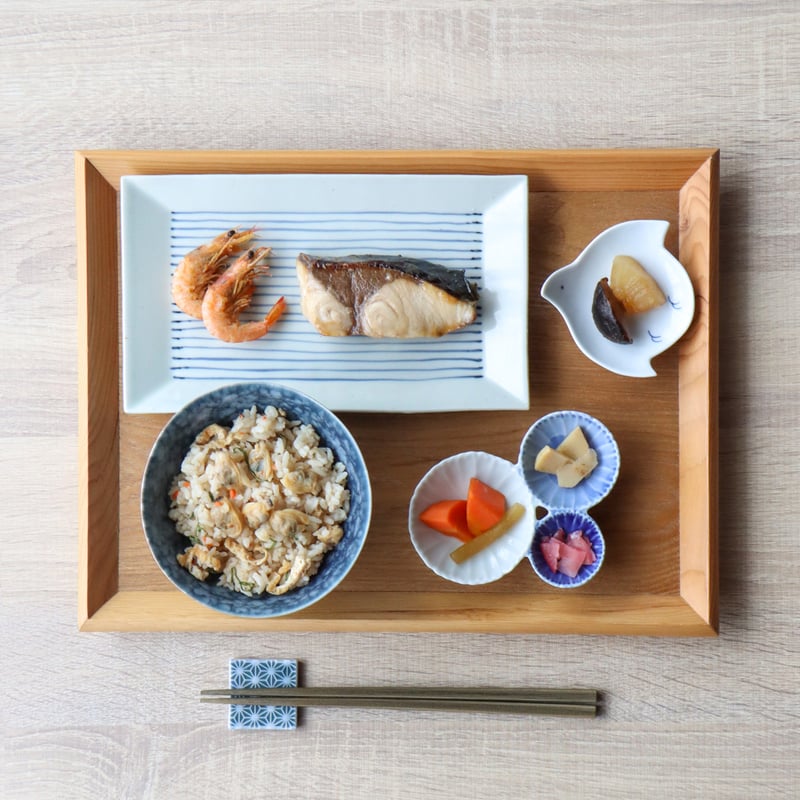 連子長角皿 23cm | 和食器通販 有田焼 山忠｜おしゃれでモダンな和食器