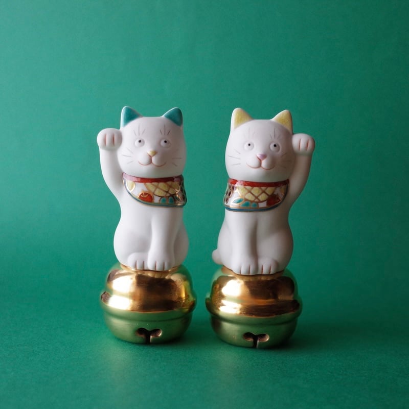 上出長右衛門窯／KUTANI CHOEMON「二寸ちょうえもん招猫 鈴乗 果物