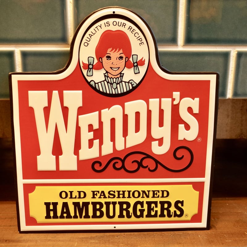Wendy's ウェンディーズ 看板 メタルサイン エンボス アメリカ USA OLD