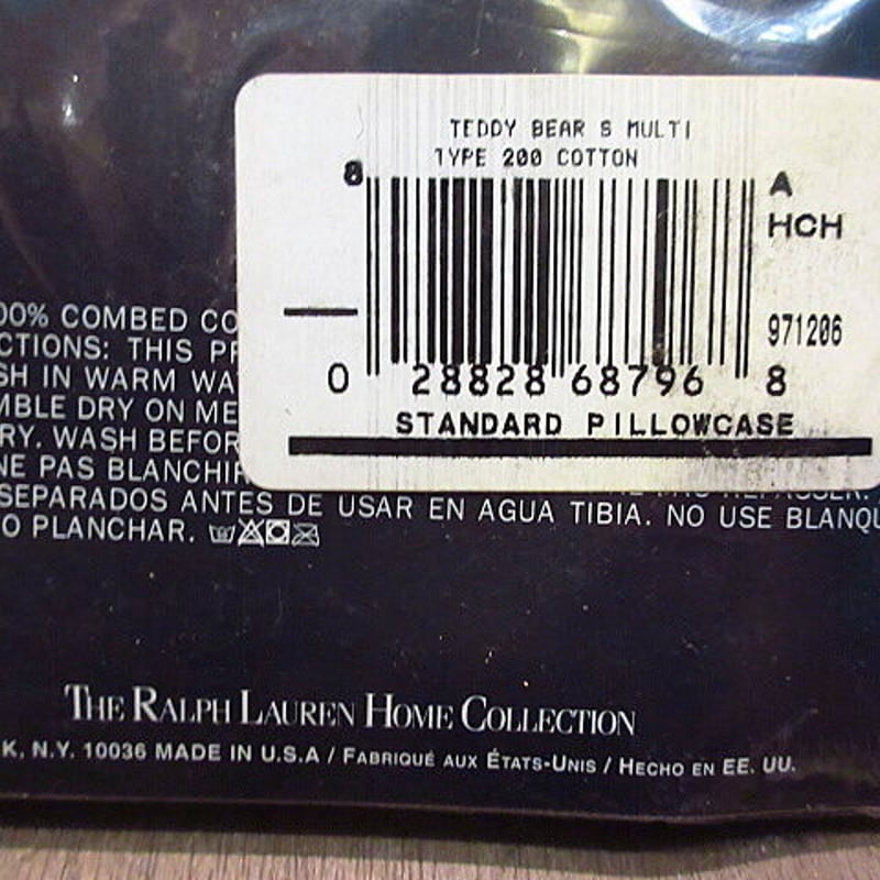 ビンテージ○DEADSTOCK RALPH LAURENポロベアピローケース2点セット