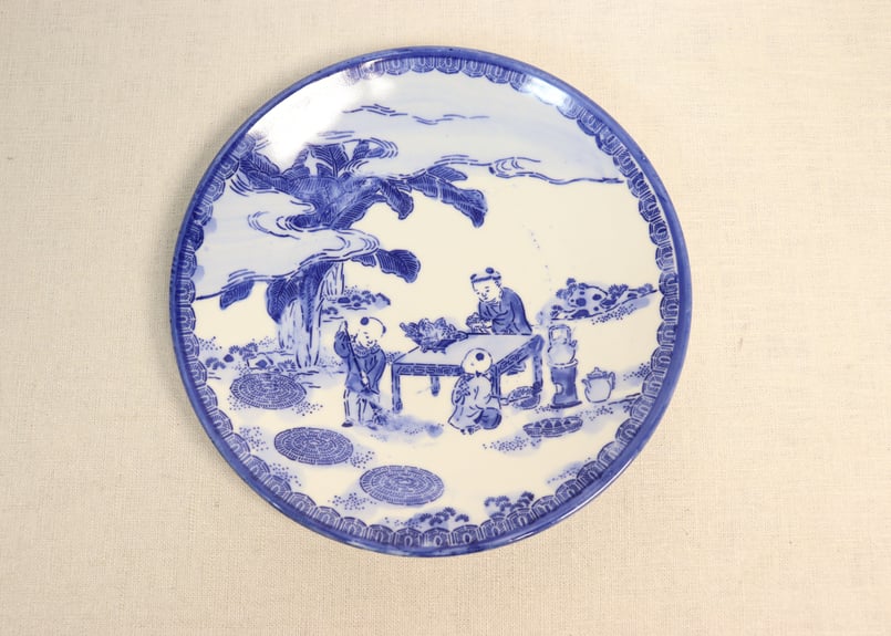 明治前期紙刷唐子図7寸皿 | 吉祥寺PukuPuku