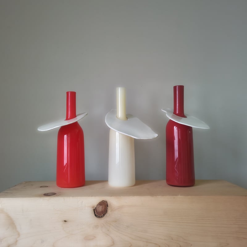 Birbira×qualia glassworks / Bottle vase with ce