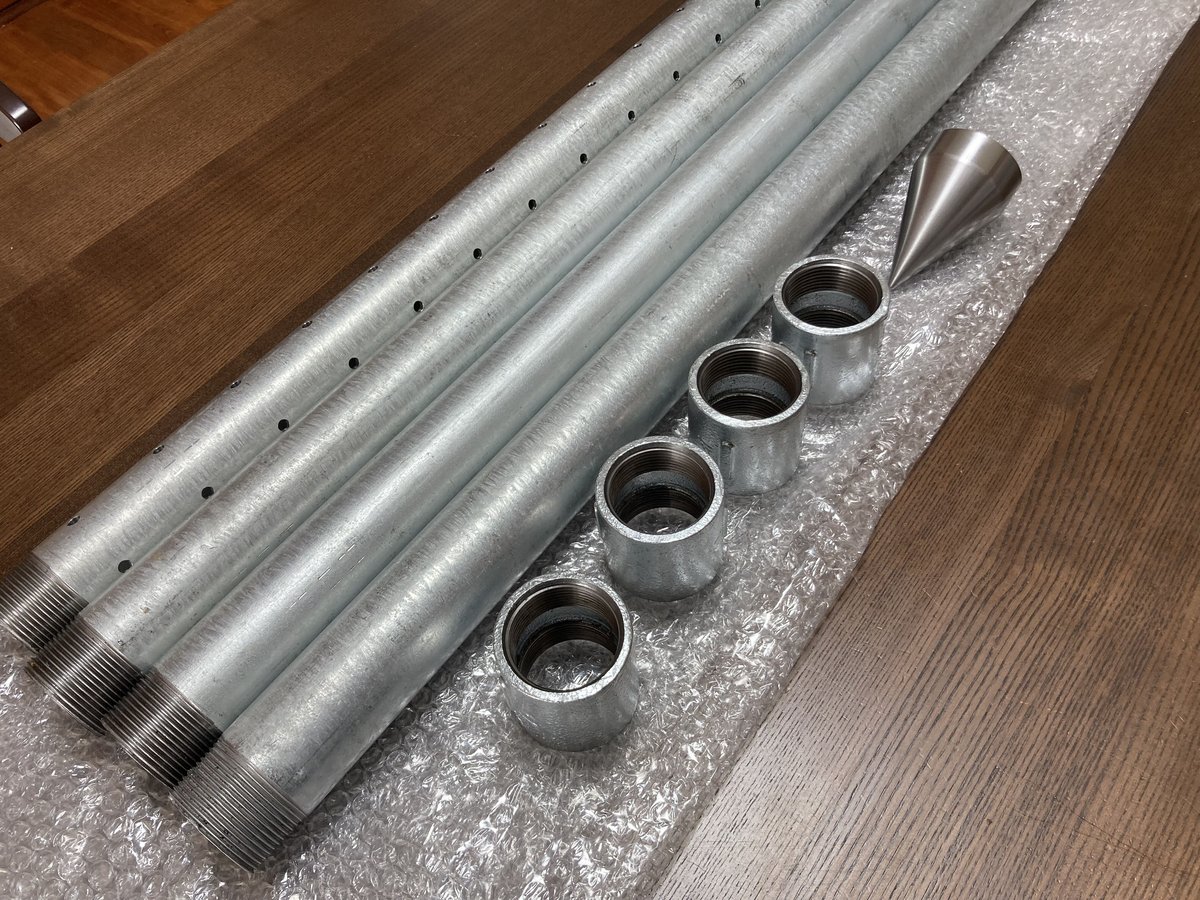 40A 打ち込み井戸 穴開き済み 鉄鋼管＆剣先 矢尻セット | A.G.P製作所