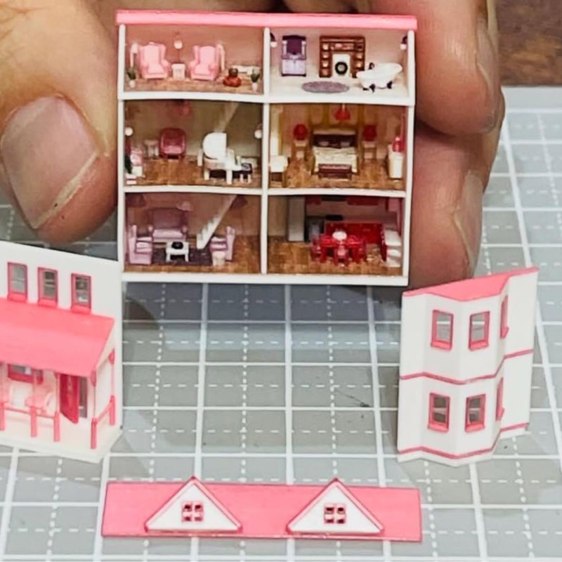 ミニチュア ドールハウス ミニミニドールハウス リカちゃんに 完成品