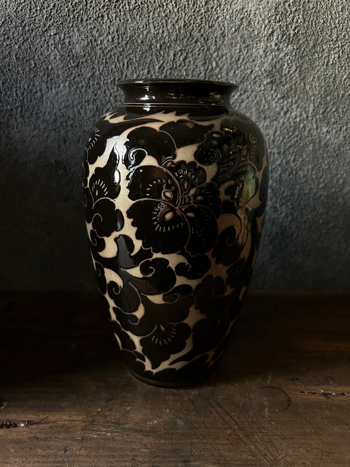 砥部焼 栖山窯 壺 H約32.0cm 花器 花挿し 花瓶