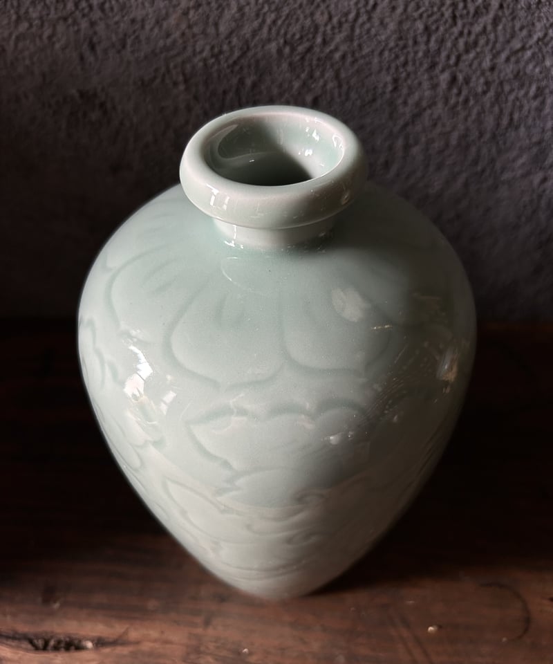 花器K11/徳利/青磁/花柄/陶器/花瓶 | 骨董・アンティークのオンライン