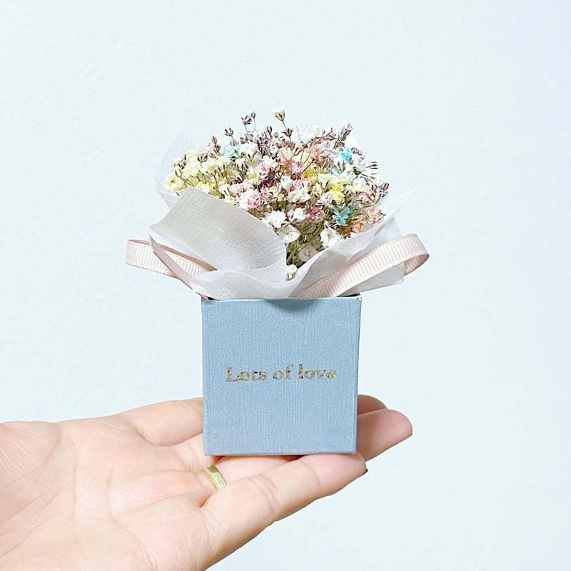 ミニチュアBOX ドライブーケ【かすみ草 BOX 】 | Lynn flowers