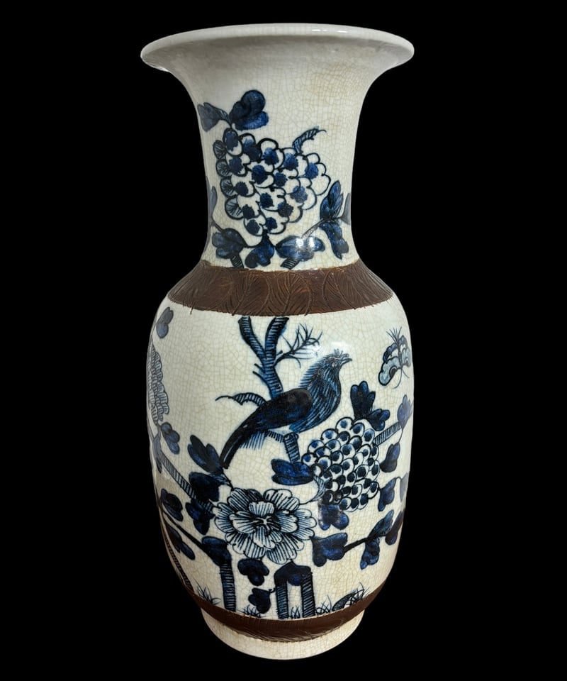 ヴィンテージ 綿竜軒 陶器 大型 飾り壺 豪華絢爛 武者絵図 花瓶 花器