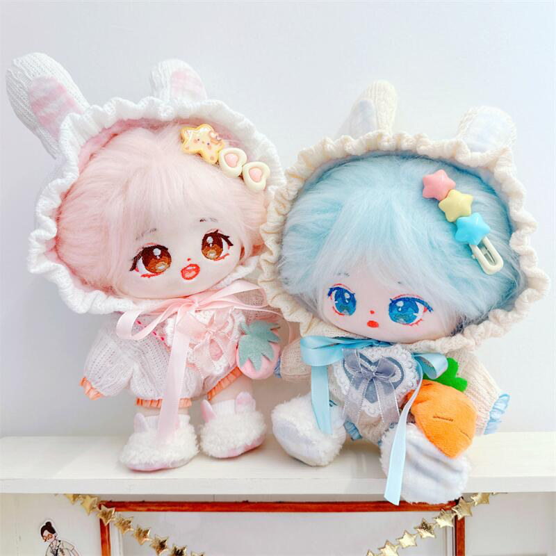 Ruu様ぬい服ふわふわ うさ耳 お座り 着ぐるみ 16cm 推しぬい にじぬい