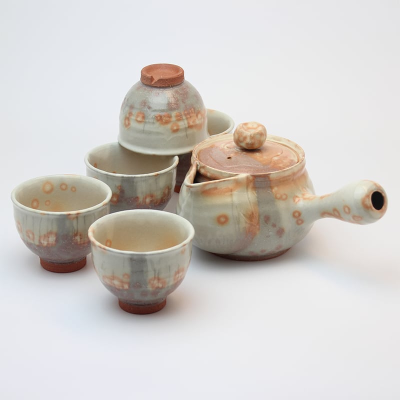 彩土茶器揃（化粧箱）｜萩焼窯元 萩陶苑 椿秀窯 ギフト | HAGIYAKI