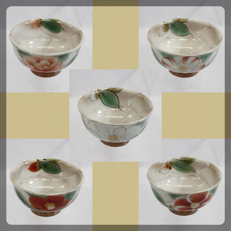 特選品 京都 京焼（清水焼） 土淵陶葊(どぶちとうあん)作 ☆白掛絵