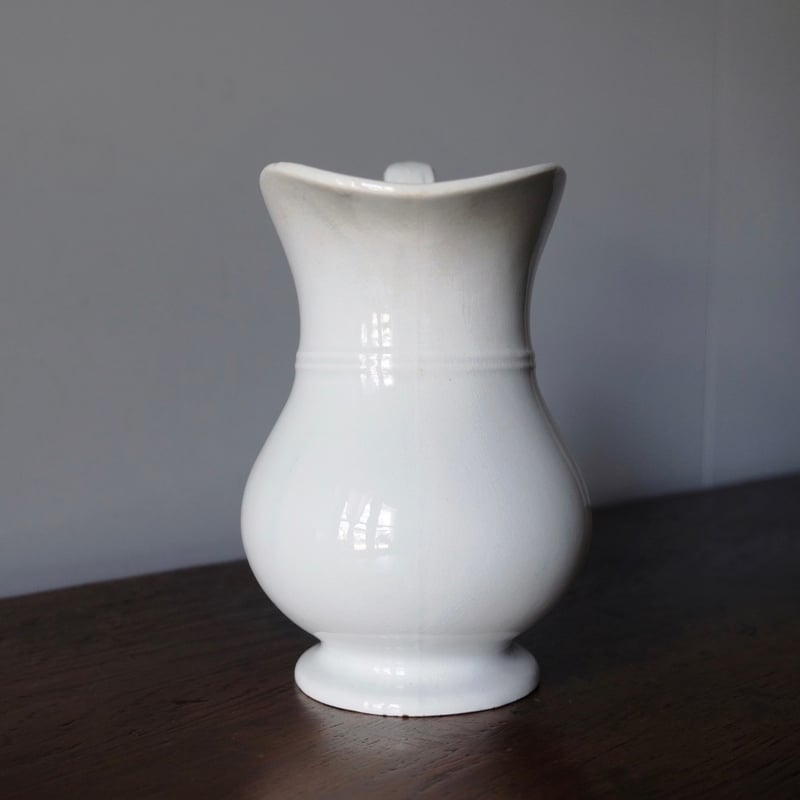 Gien 白 ピシェ h21.5cm フランス アンティーク 0501716 | jinen_